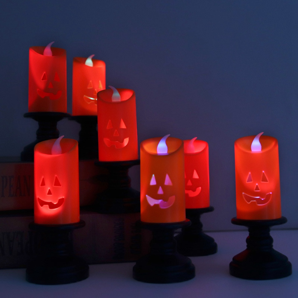 3PCS Halloween Pumpkin LED Lights Candlestick Lamp - Image 2