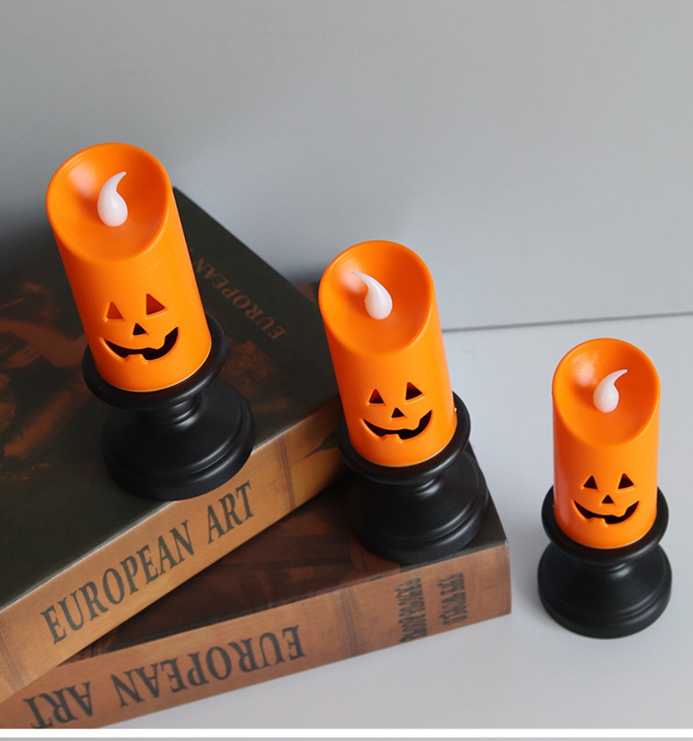 3PCS Halloween Pumpkin LED Lights Candlestick Lamp - Image 3