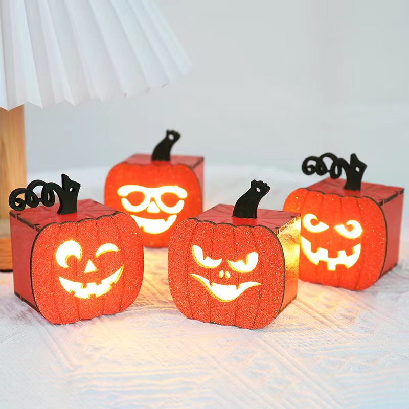 4PCS Halloween Glowing Jack-o-lantern LED Lights Home Decorations - Image 2