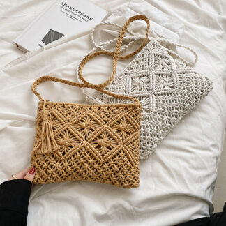 Handmade Cotton Rope Tassel Braided Bag