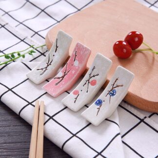 Japanese Plum Blossom Ceramic Chopstick Holder