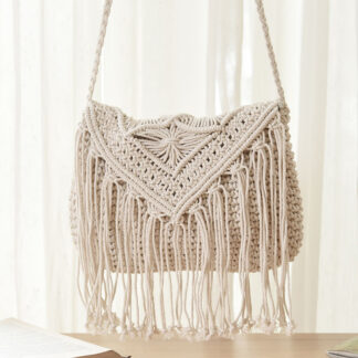 Fashion Casual Straw Bag Hollow Tassel Beach Bag