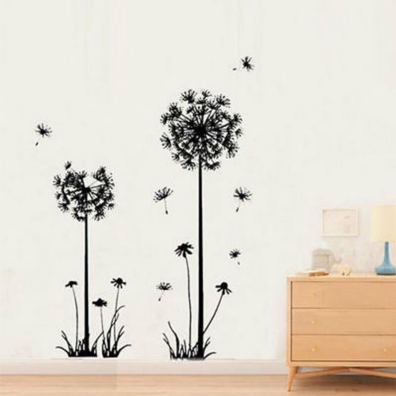 Hot Black Dandelion Art Wall Stickers - Image 3