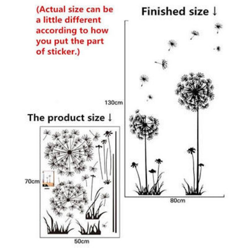 Hot Black Dandelion Art Wall Stickers - Image 5