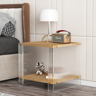 INS European Acrylic Bedside Table Square Side for Bedroom