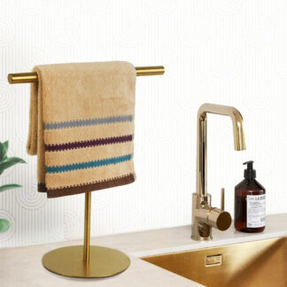 Height-Adjustable T-Shape Towel Bar Rack Stand