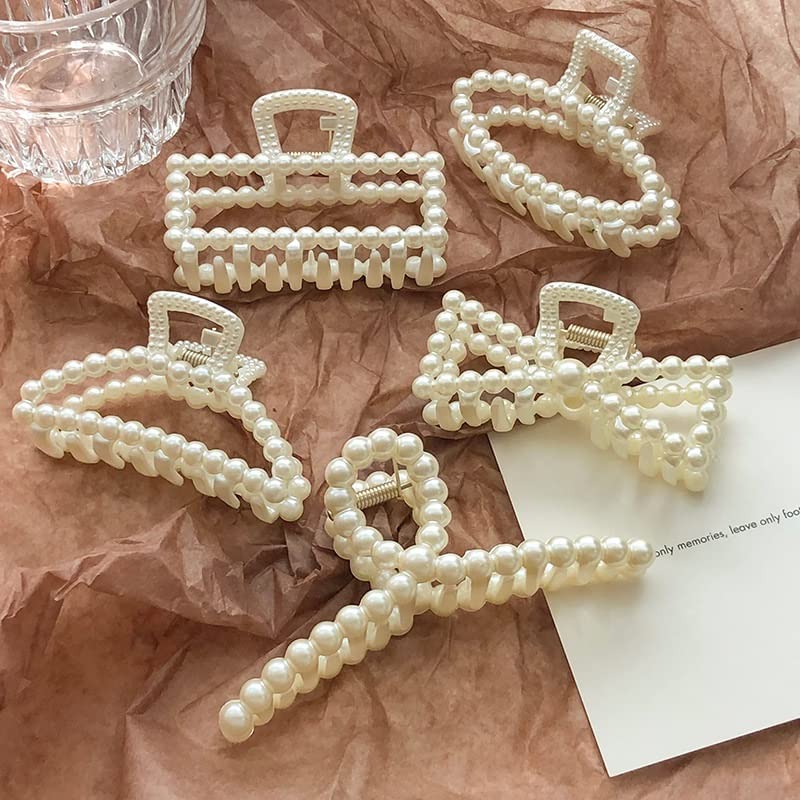 Korean Pearl Hair Claw Clips - Image 7