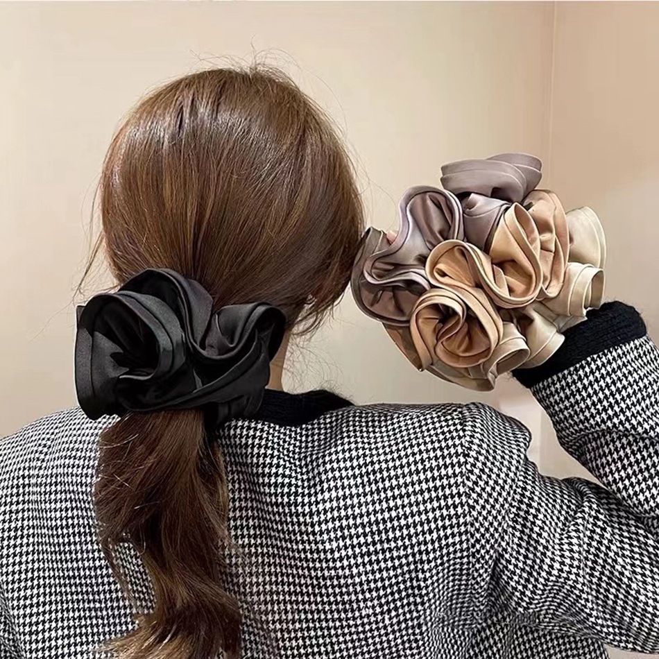Oversized Scrunchies, Elastic Hair Bands, Black - Image 2