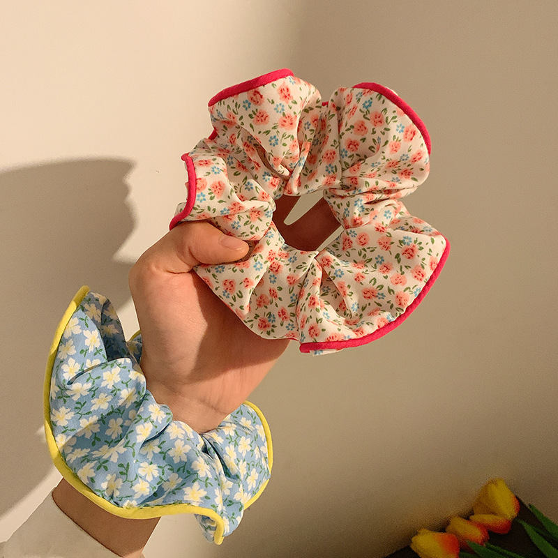 Large Sweet Flower Printing Elastics Scrunchies - Image 4