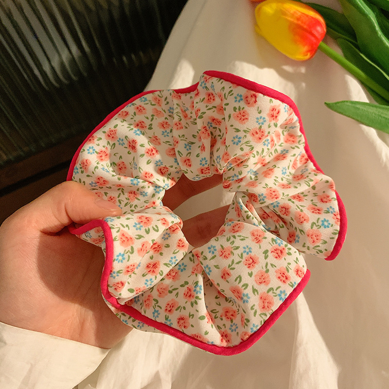 Large Sweet Flower Printing Elastics Scrunchies