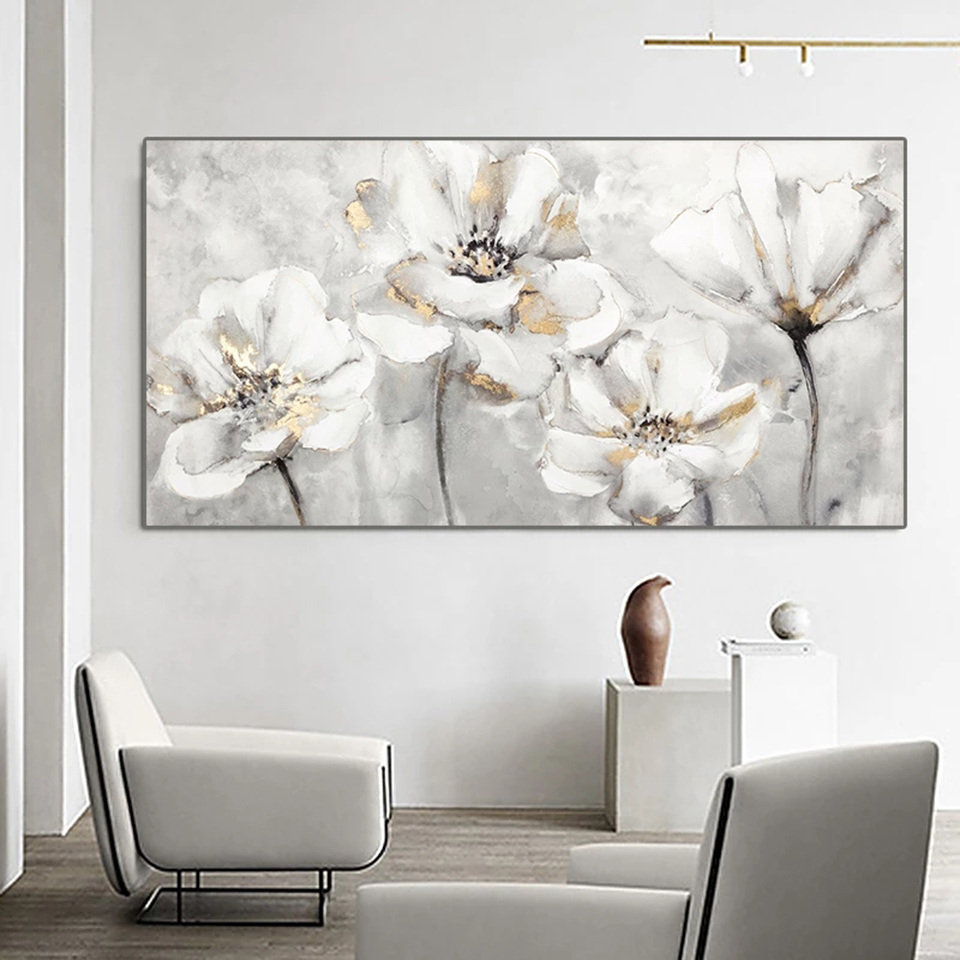 Large DIY Diamond Painting White Flower