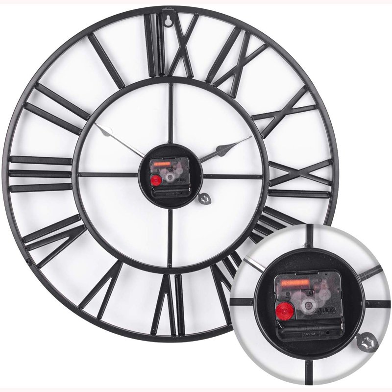 Large Metal 24" Cutout Decorative Analog Clocks - Image 3