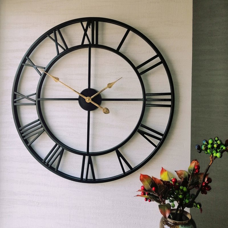 Large Metal 24" Cutout Decorative Analog Clocks