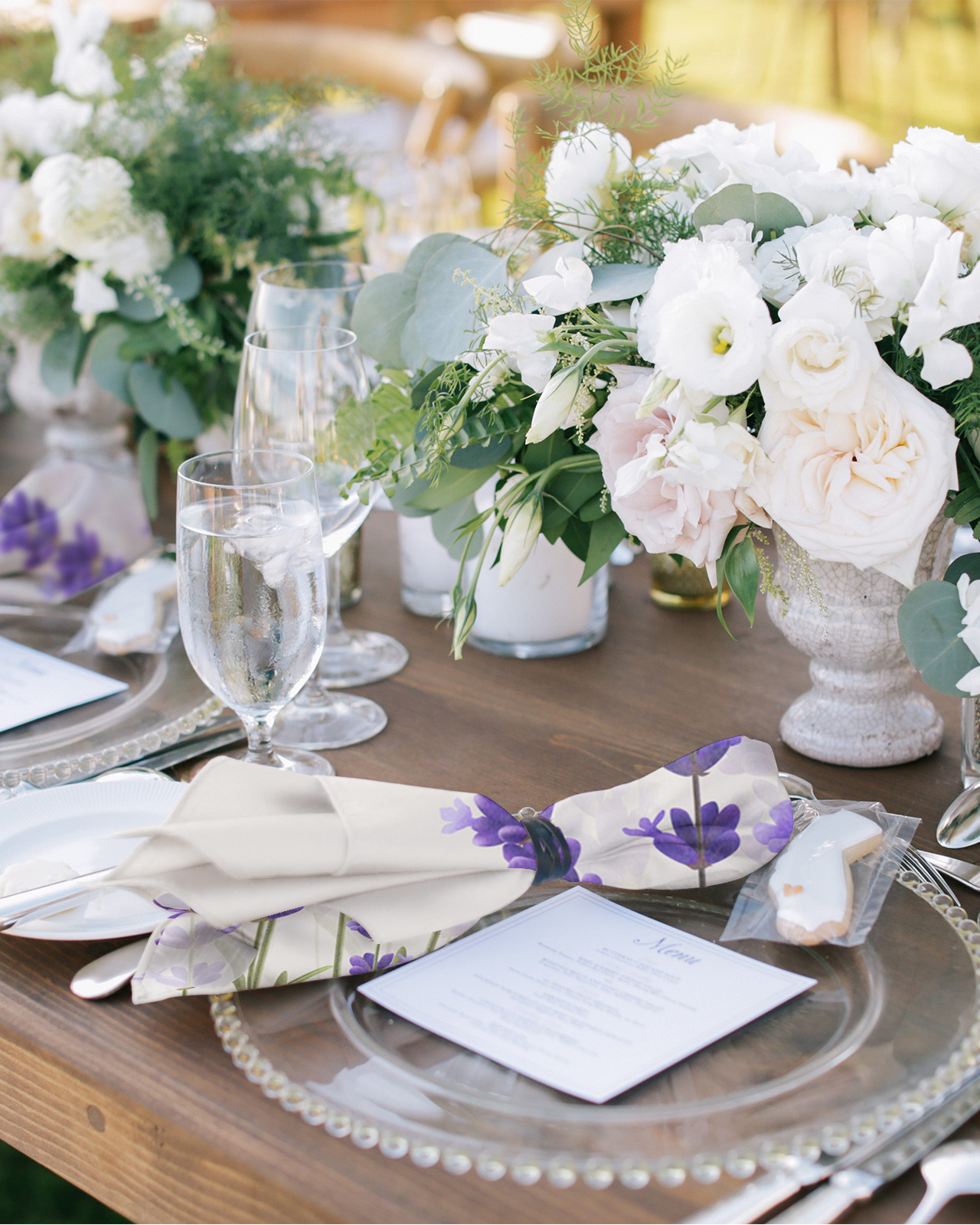 Lavender Square Napkins For Party Wedding Decor - Image 2