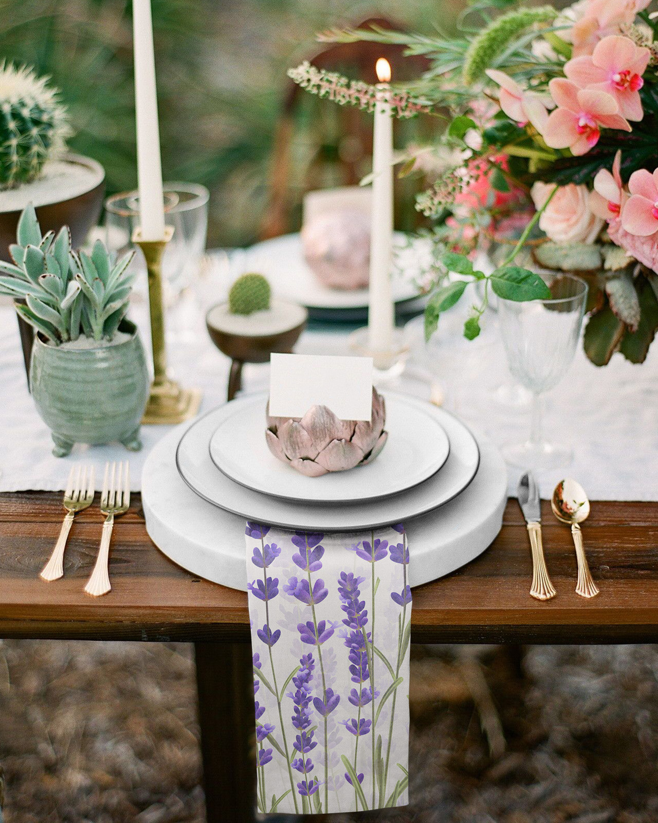 Lavender Square Napkins For Party Wedding Decor - Image 4
