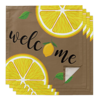 4PCS Lemon Fruit Welcome Reusable Table Napkins