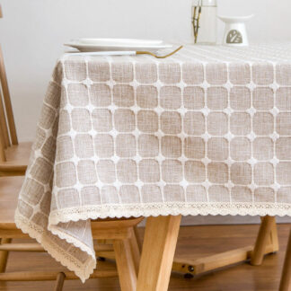 Lace Cotton Linen Rectangular Tablecloth