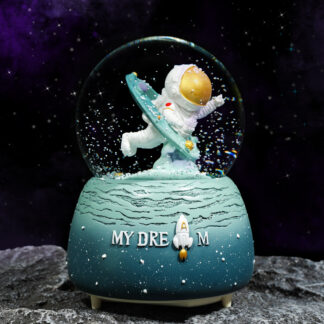 Luminous Automatic Snow Astronaut Crystal Ball Music Box