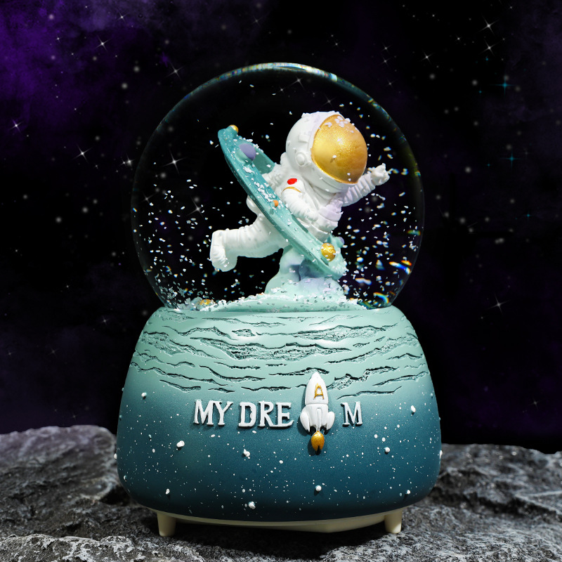 Luminous Automatic Snow Astronaut Crystal Ball Music Box