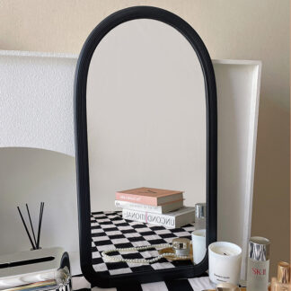Nordic Style Black Metal Frame Standing Desk Mirror