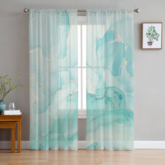 Marble Gradient Solid Color Living Room Tulle Curtains