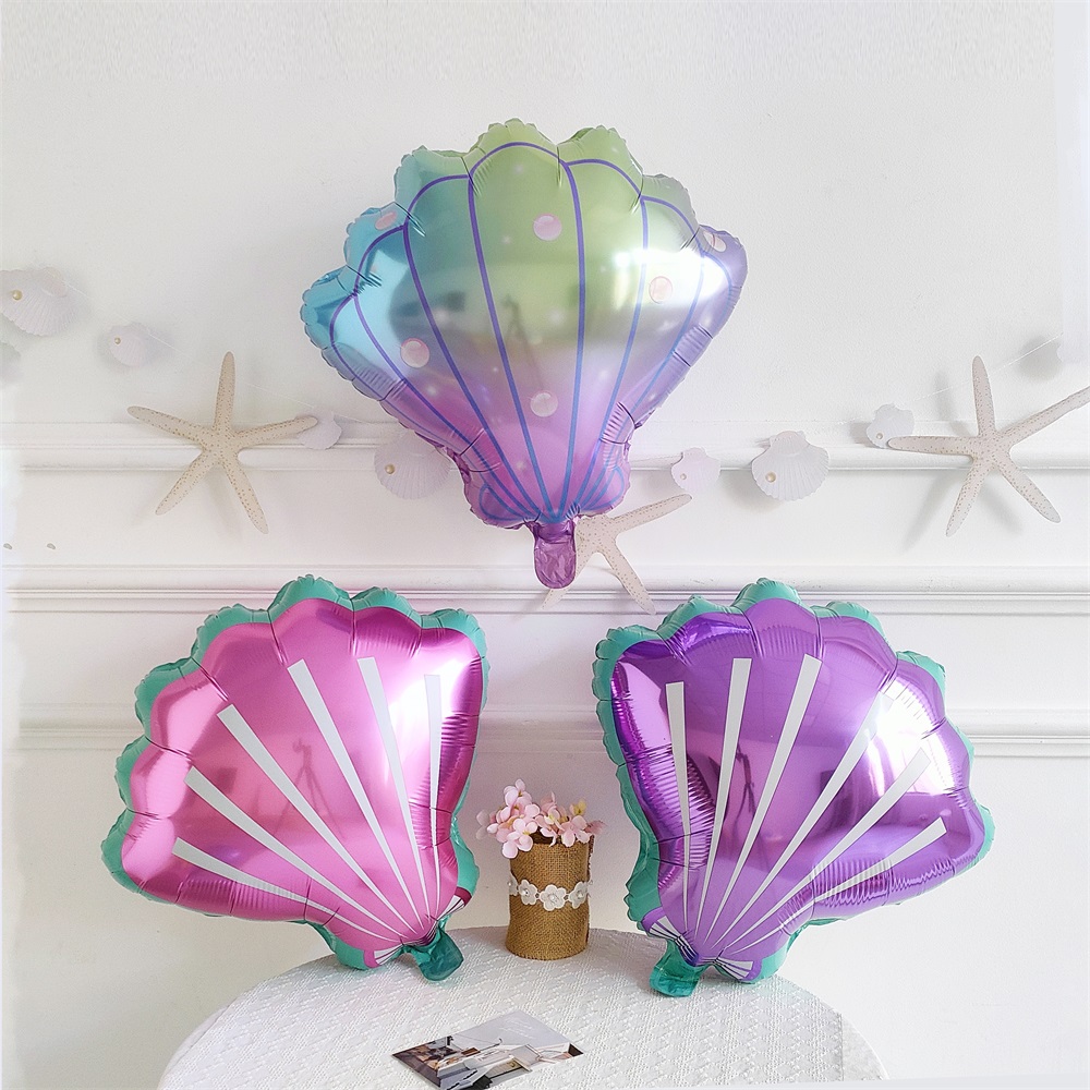 6PCS Mermaid Tail Shell Foil Balloons Party Decoration - Image 2