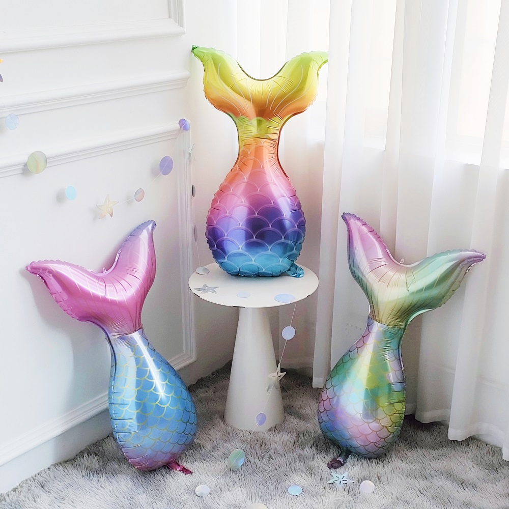 6PCS Mermaid Tail Shell Foil Balloons Party Decoration - Image 3