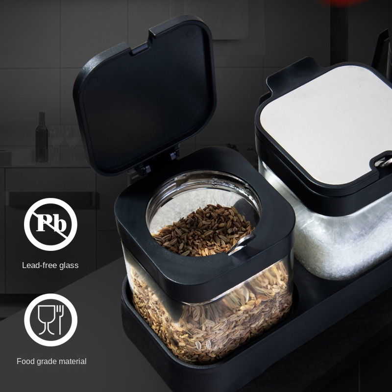 3-Piece Modern Glass Spice Jar - Image 3