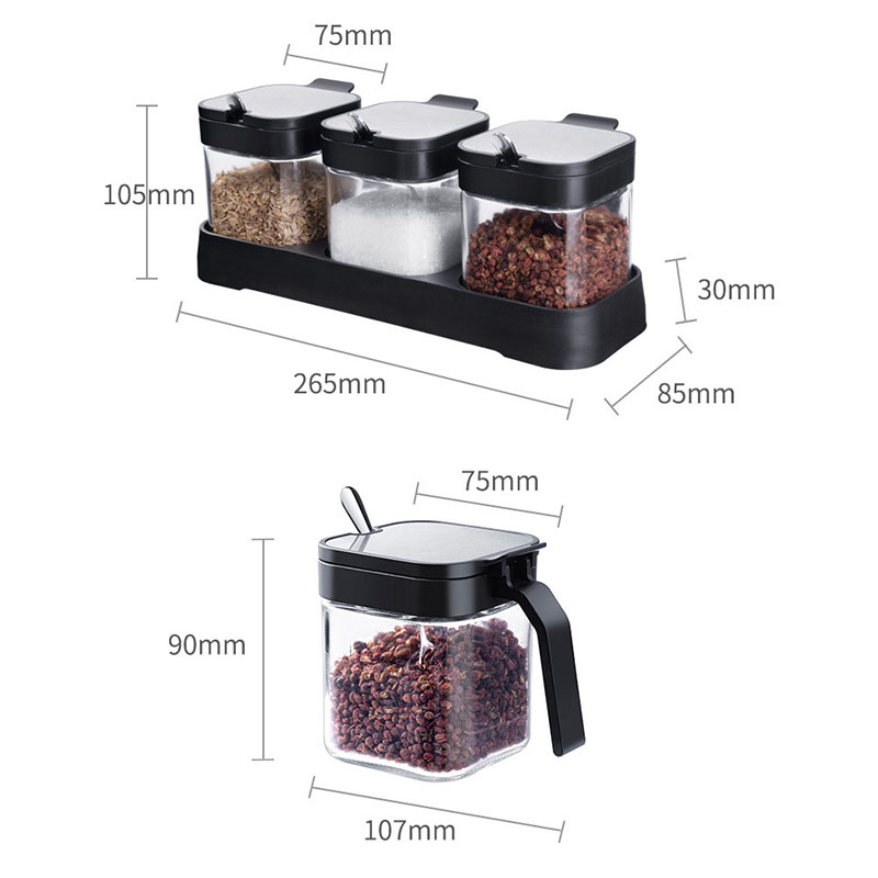 3-Piece Modern Glass Spice Jar - Image 6