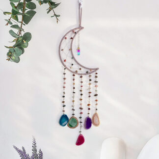 Moon Dream Catchers Agate 5 Chakra Color Gemstone