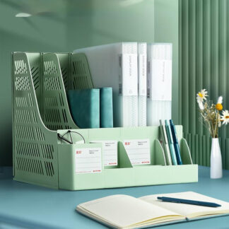 Multifunctional Bookshelf Folder Storage Box With Pen Holder