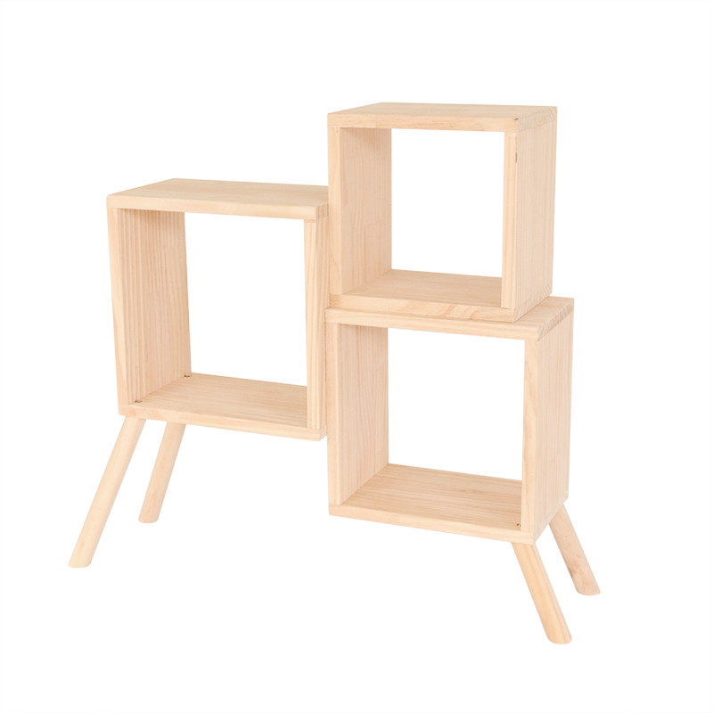 Nordic Style Solid Wood Irregular Storage Shelf - Image 5