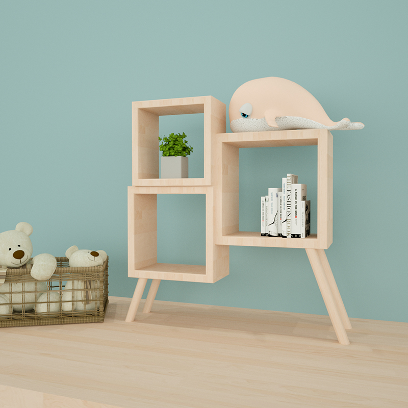 Nordic Style Solid Wood Irregular Storage Shelf