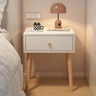 Nordic Minimalist White Bedside Table Modern Simple Luxury