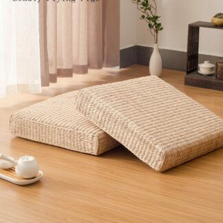 2PCS Japanese Meditation Cushion Tatami Mat Rattan Futon Sofa Cushions