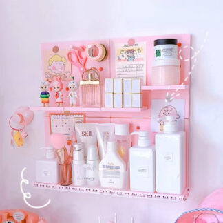 Pegboard Accessories Hanging Shelf Storage Hooks, Pink