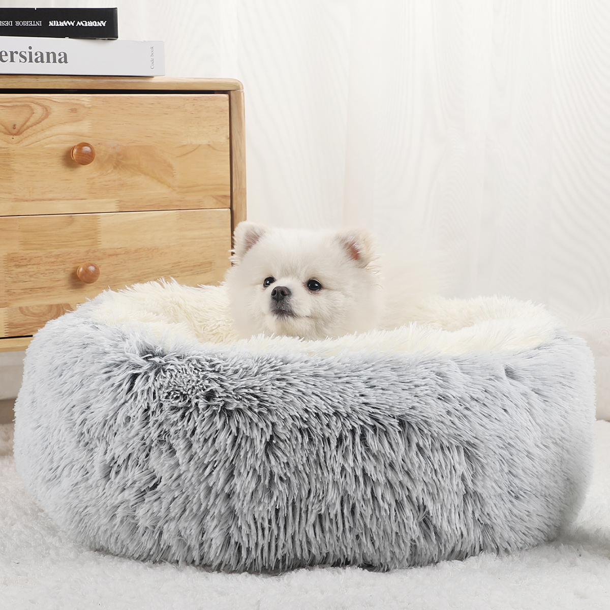 Pet Bed for Medium Dogs, 60cm, Light Grey - Image 2