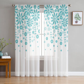 Plant Flower Summer Living Room Tulle Curtains