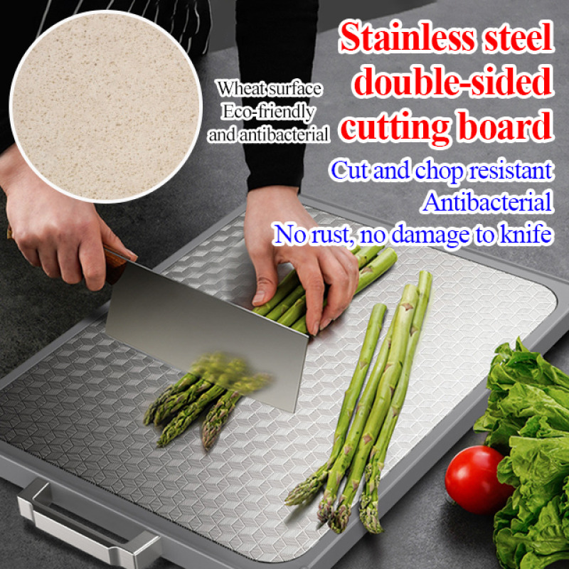 Plastic and Stainless Steel DualSided Cutting Board for Meal Preparation - Image 4