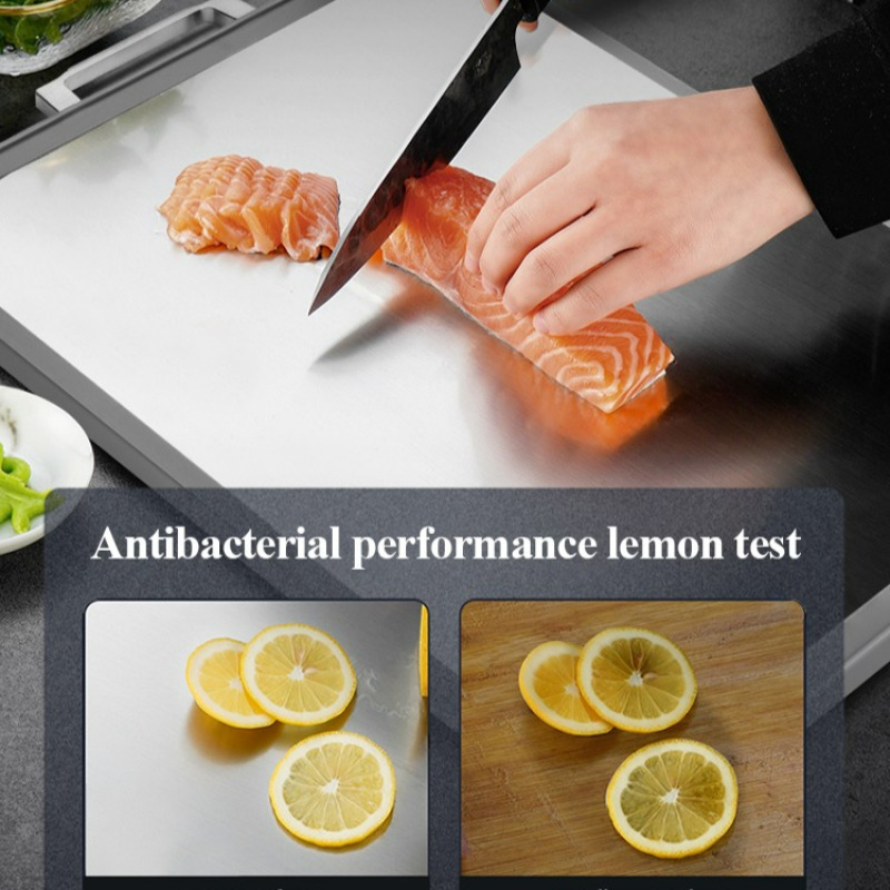 Plastic and Stainless Steel DualSided Cutting Board for Meal Preparation - Image 6