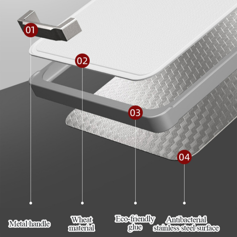 Plastic and Stainless Steel DualSided Cutting Board for Meal Preparation - Image 7