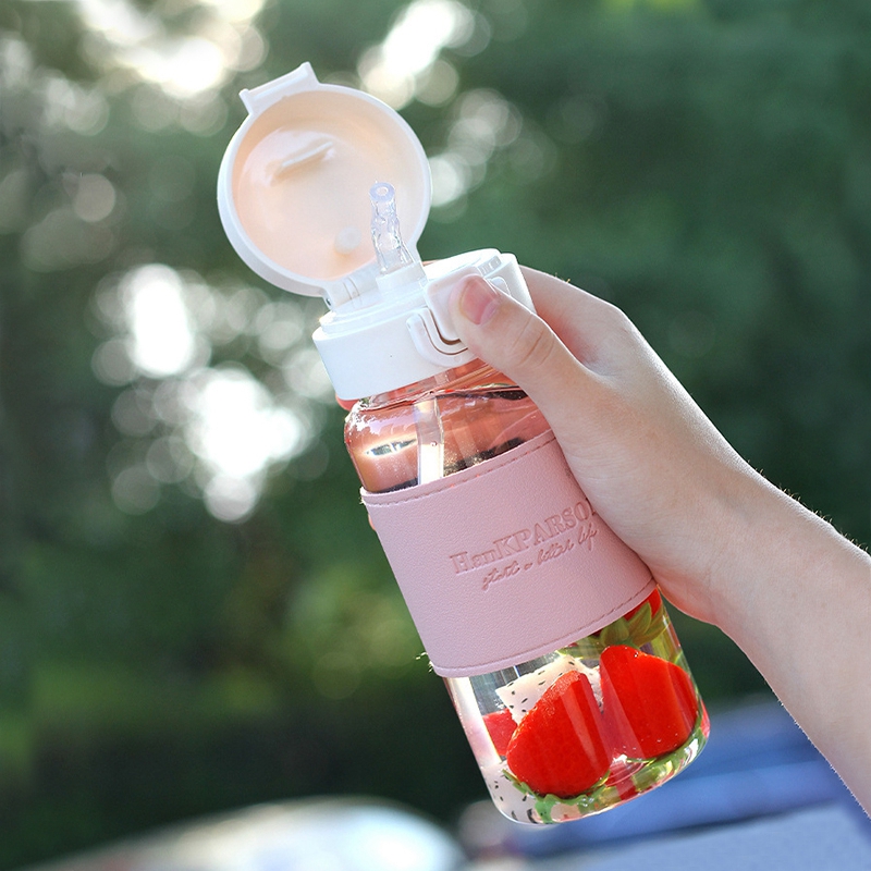 400ml Portable Travel Water Bottle with Straw - Image 2
