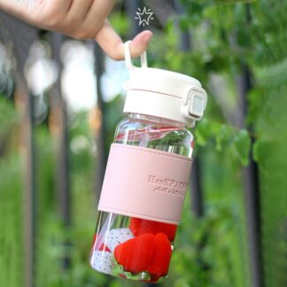 400ml Portable Travel Water Bottle with Straw
