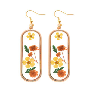 Pressed Fresh Real Dried Flower Dangle Resin Drop Earring