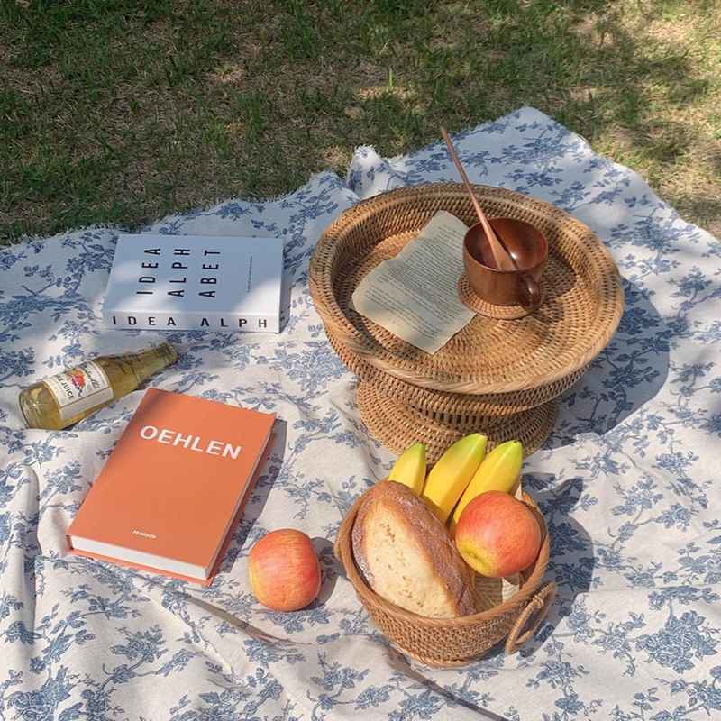 Retro Style Flower Printed Cotton Linen Tablecloths - Image 7