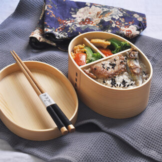 Retro Portable Wooden Bento Box Outdoor Lunch