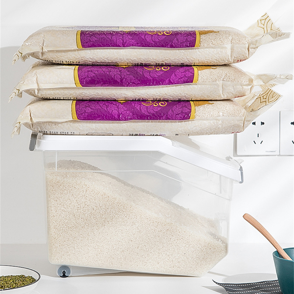 Rice Storage Box Rice Dispenser Bean Container Cereals Bucket - Image 4