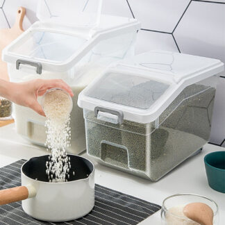 Rice Storage Box Rice Dispenser Bean Container Cereals Bucket