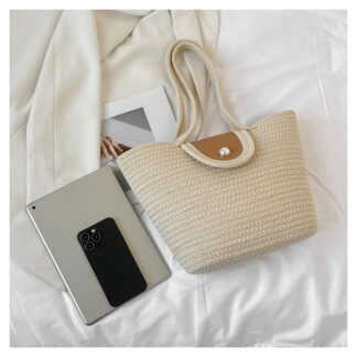 Cotton Rope One Shoulder Tote Bag