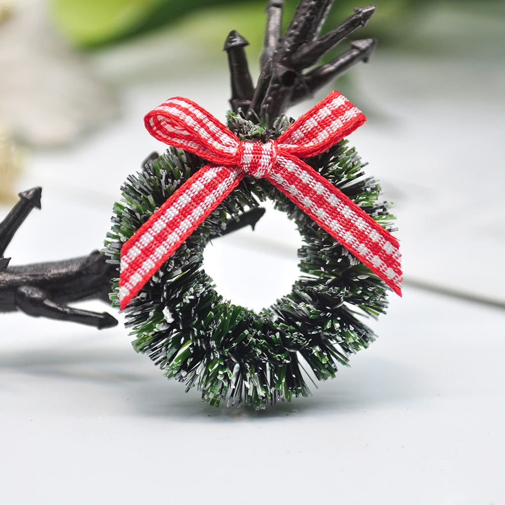 12pcs Christmas Wreath Xmas Tree Decor Mini Craft
